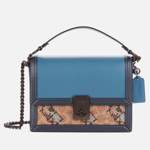 Coach Blue Signature Small Turnlock Shoulder Bag